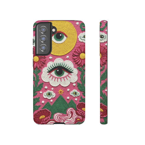 Maximalist Eye Cloud Faux Crochet Tough Case in Matte