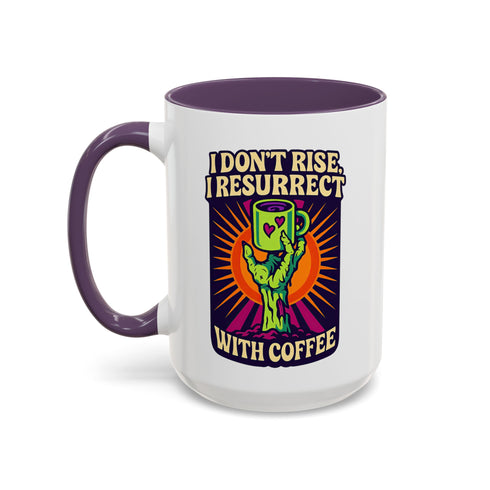 Zombie Coffee Mug – Horrorcore Ceramic Cup with Red Handle, Dishwasher Safe