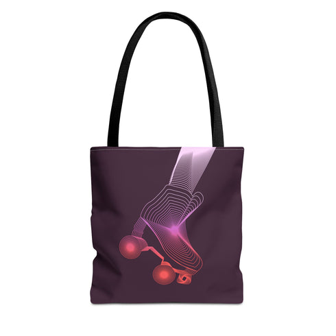 Roller Derby Tote Bag, Retro Neon Skate Tote