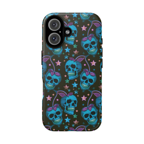 Skull Cherry Phone Case in Blue