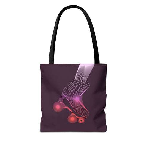 Roller Derby Tote Bag, Retro Neon Skate Tote
