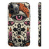 Gothic Faux Crochet Phone Case - Whimsigoth Evil Eye Skull Cover