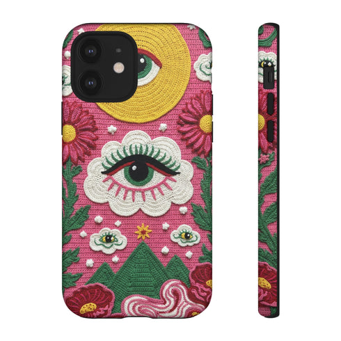 Maximalist Eye Cloud Faux Crochet Tough Case in Matte