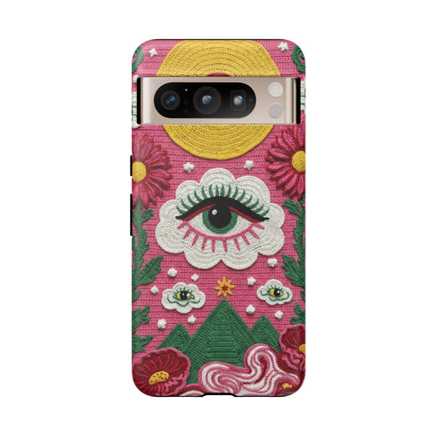 Maximalist Eye Cloud Faux Crochet Tough Case in Matte