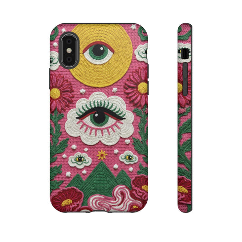 Maximalist Eye Cloud Faux Crochet Tough Case in Matte