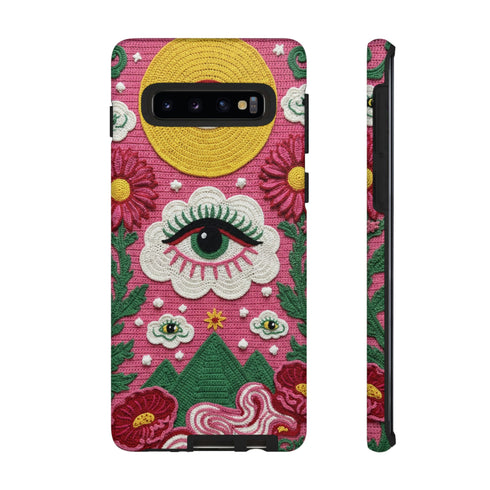Maximalist Eye Cloud Faux Crochet Tough Case in Matte
