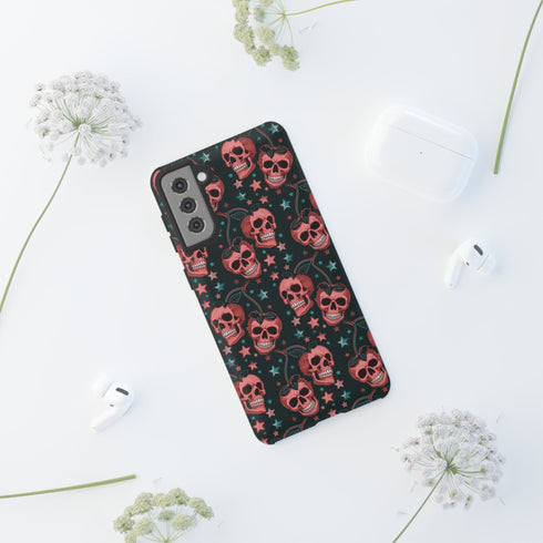 Pink Cherry Skull Phone Case