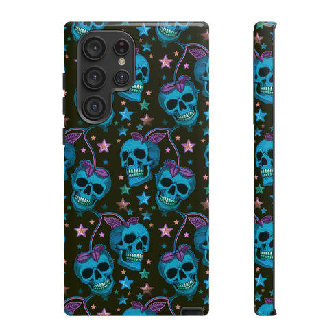 Skull Cherry Phone Case in Blue