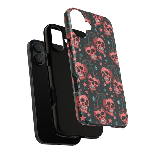Pink Cherry Skull Phone Case
