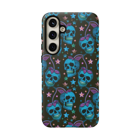Skull Cherry Phone Case in Blue