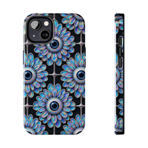 Gothic Floral Eyeball Phone Case - Weirdcore Iridescent iPhone and Samsung Galaxy Protective Cover