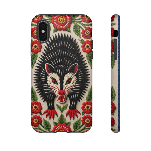 Angry Possum Faux Embroidery Phone Case