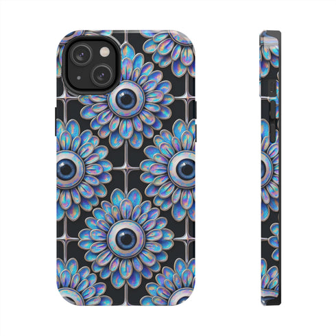 Gothic Floral Eyeball Phone Case - Weirdcore Iridescent iPhone and Samsung Galaxy Protective Cover