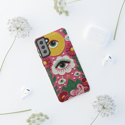 Maximalist Eye Cloud Faux Crochet Tough Case in Matte