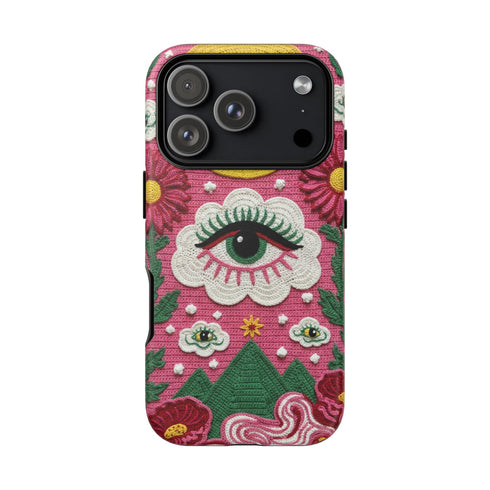 Maximalist Eye Cloud Faux Crochet Tough Case in Matte