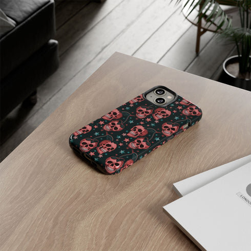 Pink Cherry Skull Phone Case