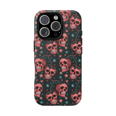 Pink Cherry Skull Phone Case
