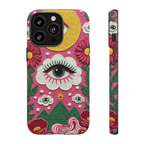 Maximalist Eye Cloud Faux Crochet Tough Case in Matte