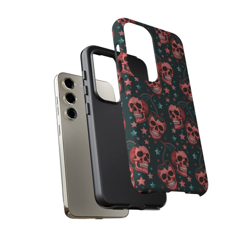 Pink Cherry Skull Phone Case