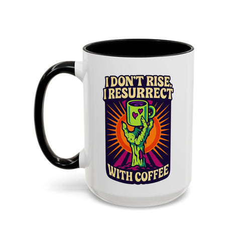 Zombie Coffee Mug – Horrorcore Ceramic Cup with Red Handle, Dishwasher Safe