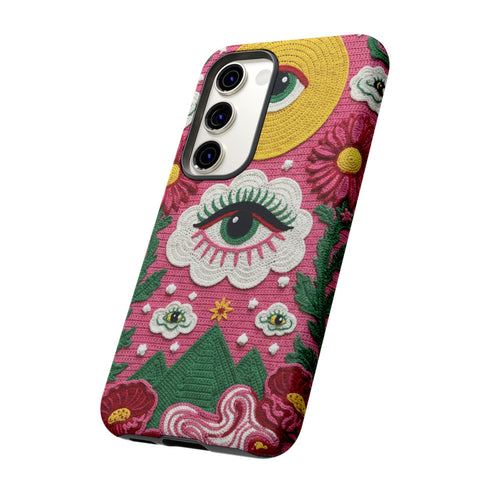 Maximalist Eye Cloud Faux Crochet Tough Case in Matte