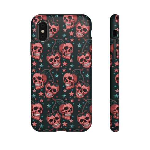 Pink Cherry Skull Phone Case