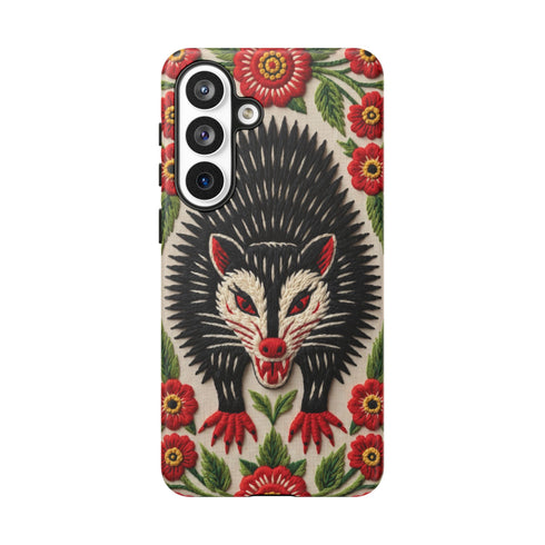 Angry Possum Faux Embroidery Phone Case