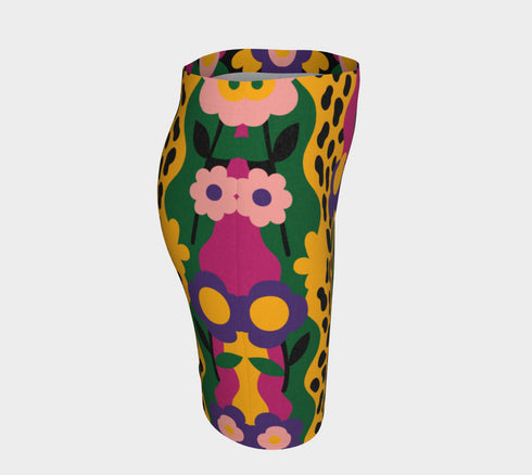 Retro Leopard Garden Mini Skirt