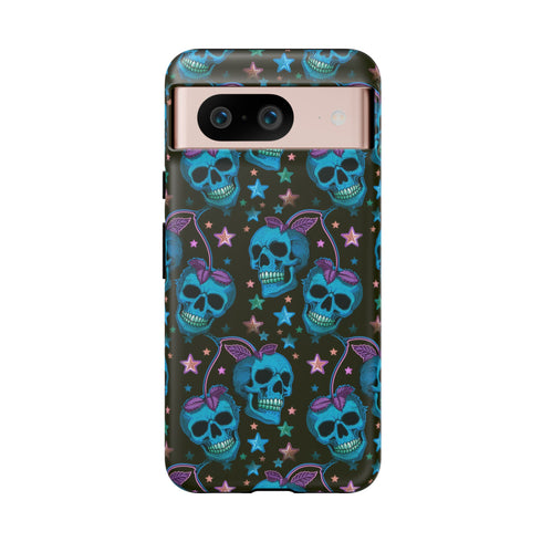Skull Cherry Phone Case in Blue