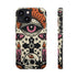 Gothic Faux Crochet Phone Case - Whimsigoth Evil Eye Skull Cover
