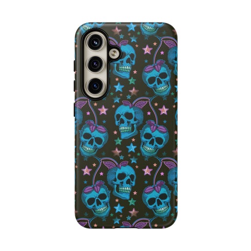 Skull Cherry Phone Case in Blue