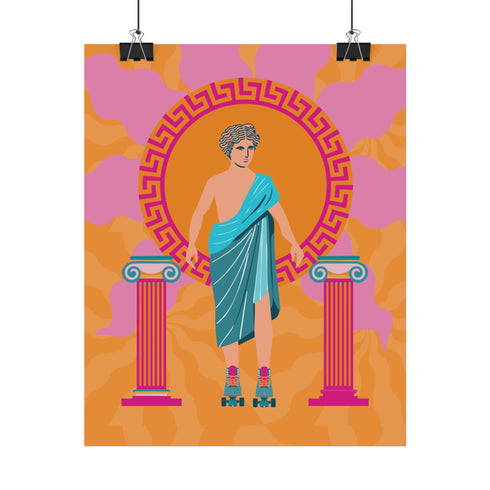 Roller Skate Greek Art Print