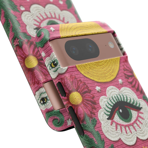 Maximalist Eye Cloud Faux Crochet Tough Case in Matte