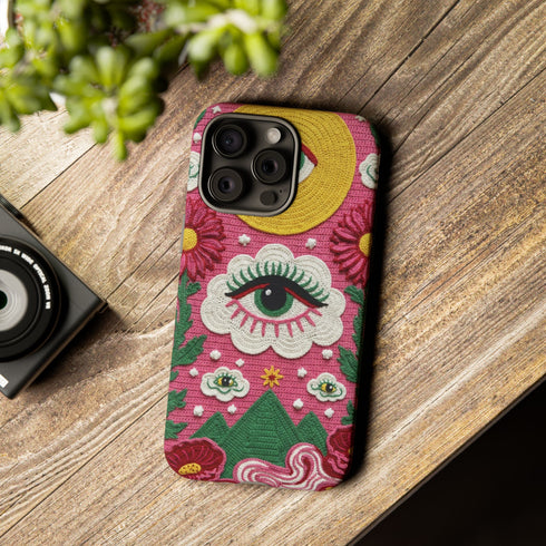 Maximalist Eye Cloud Faux Crochet Tough Case in Matte