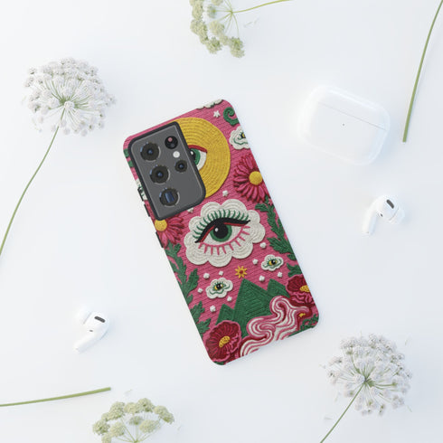 Maximalist Eye Cloud Faux Crochet Tough Case in Matte