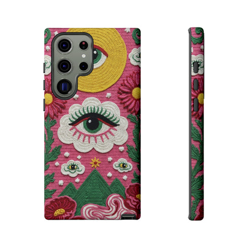 Maximalist Eye Cloud Faux Crochet Tough Case in Matte