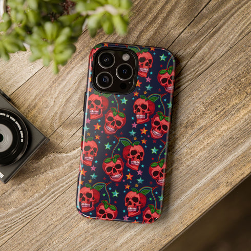 Red Cherry Skull Phone Case