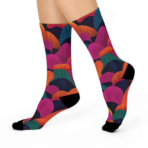 Psychedelic Colorful Mushroom Socks