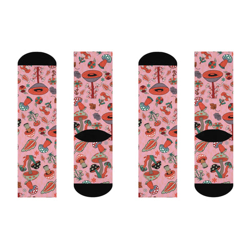 Wildflower Mushroom Socks