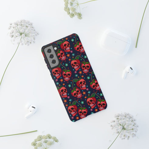 Red Cherry Skull Phone Case