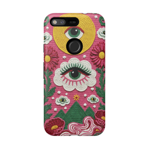 Maximalist Eye Cloud Faux Crochet Tough Case in Matte
