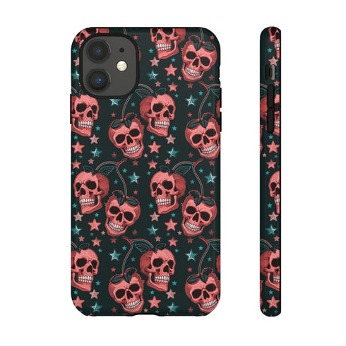 Pink Cherry Skull Phone Case