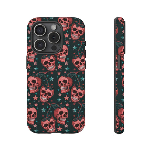Pink Cherry Skull Phone Case