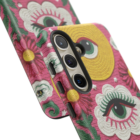 Maximalist Eye Cloud Faux Crochet Tough Case in Matte