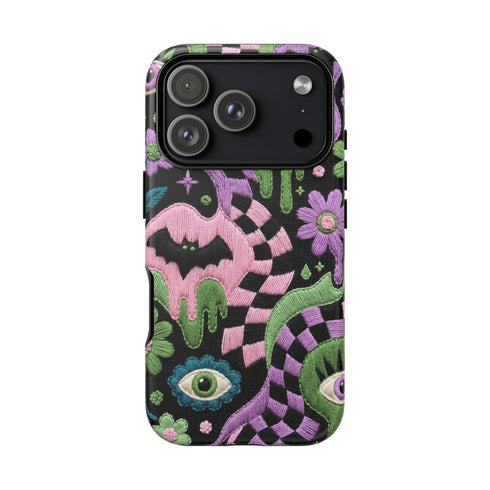Pastel Goth Bat Faux Crochet Phone Case
