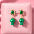 Malachite Mushroom Earrings