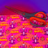 Vibrant pink wrapping paper featuring Occult symbol Baphomet Santas throwing horns, surrounded by flaming pentagrams and "All Hail Santa" text. A punk rock twist on Christmas gift wrap.