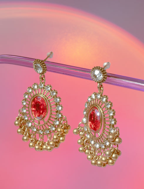 Scarlet Deco Drop Earrings