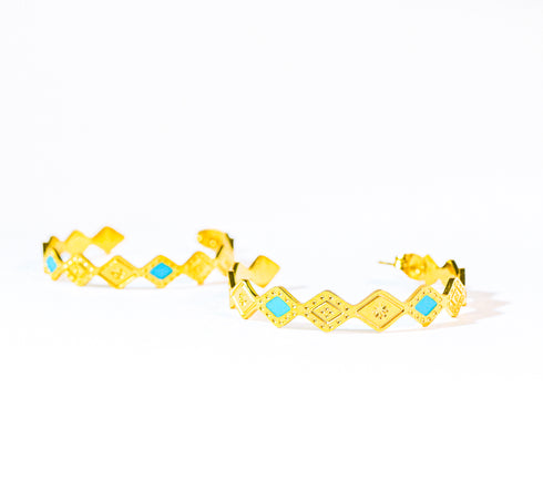 Diamond Stardust Hoop Earrings