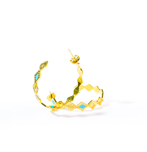 Diamond Stardust Hoop Earrings